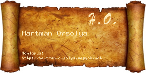 Hartman Orsolya névjegykártya